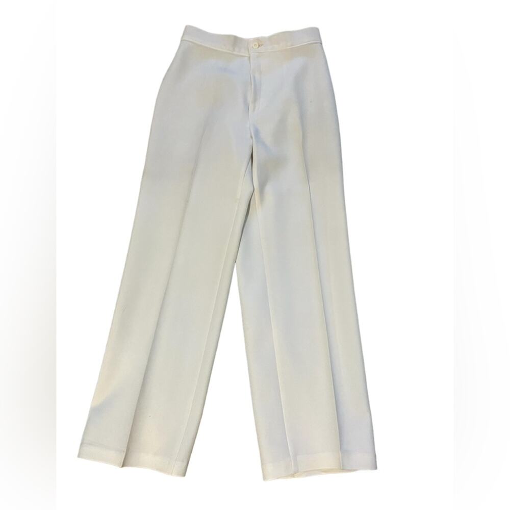 Vtg 70s Levi's White High Rise Wide Straight Leg Polyester Dress Pants 12